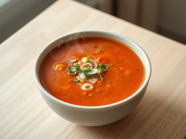 Tomatensoep met tuinkruiden