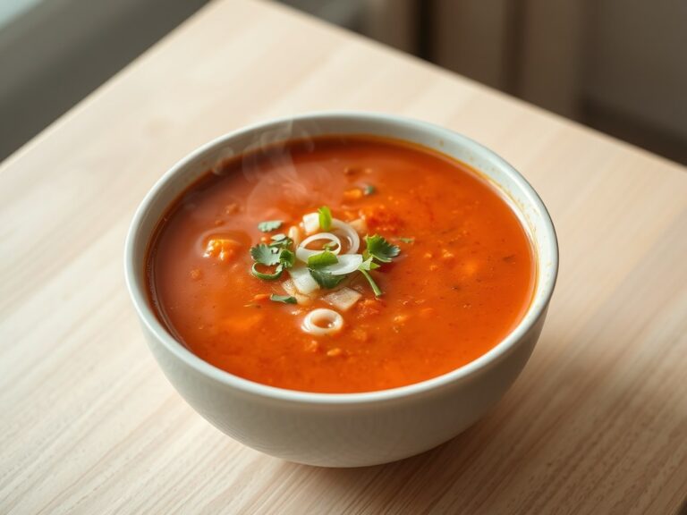 Tomatensoep met tuinkruiden