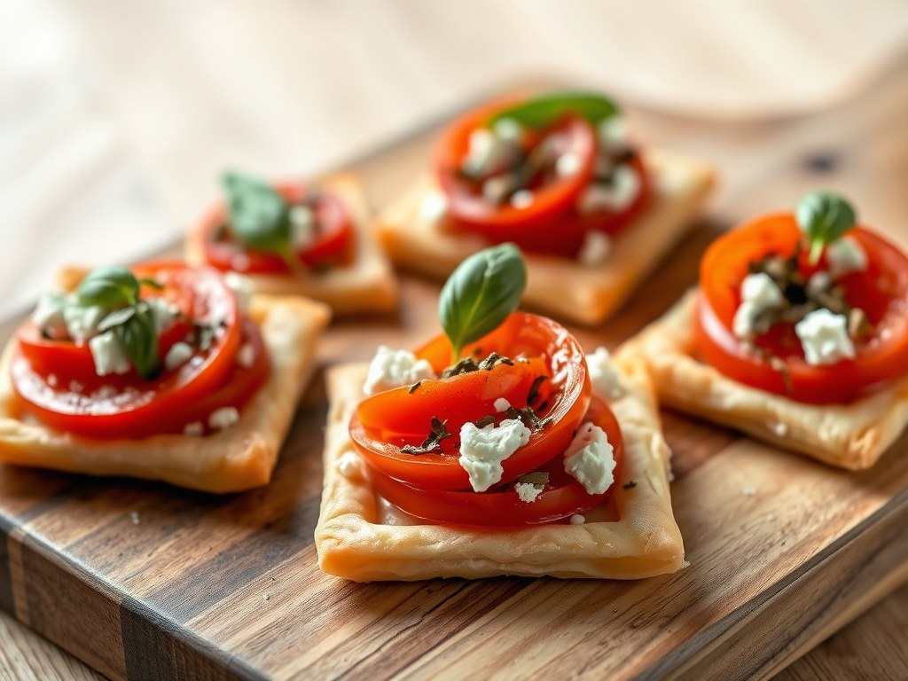 Tomatentaartjes met feta, AI-gegenereerde illustratie