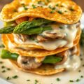 Tompoes van asperges met paddestoelen (zieopm)