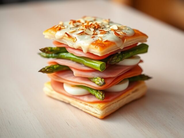 Tompouce met asperges