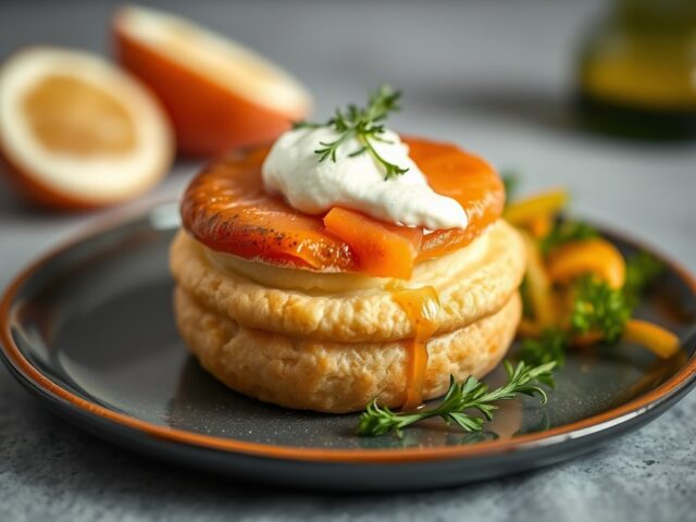 Tongfilet gevuld met zalm soufflé met Rieslingsaus