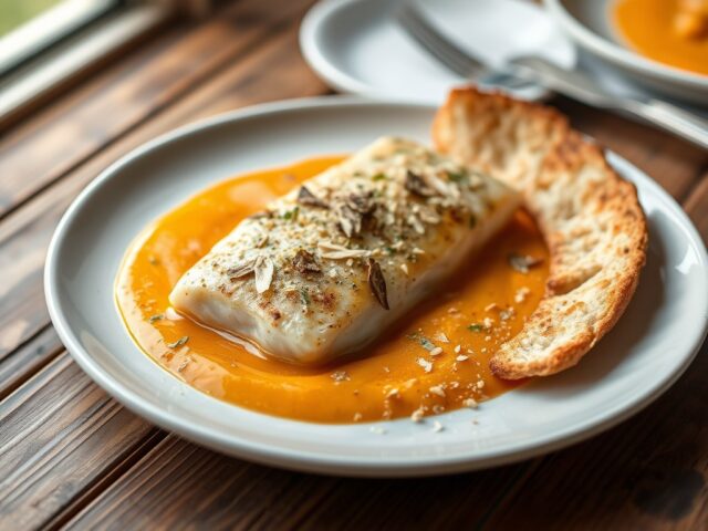 Tongfilets in pompoensaus