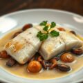 Tongfilets met eekhoorntjesbrood en witte wijnsaus