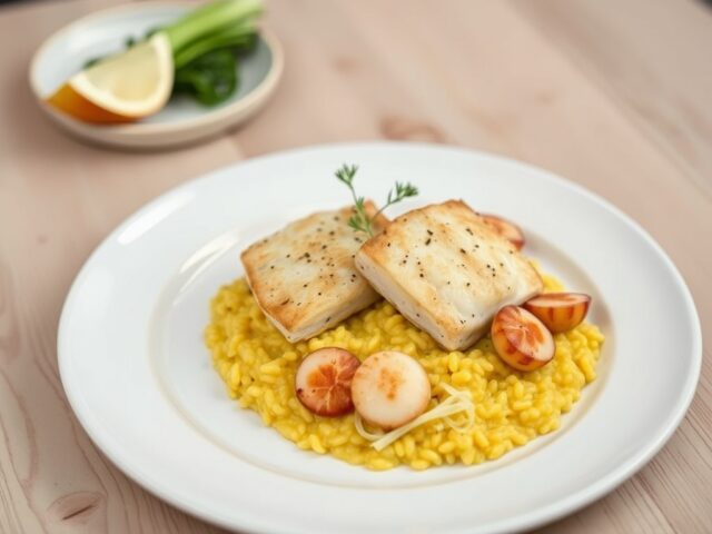 Tongfilets met saffraanrisotto ( zie opm)