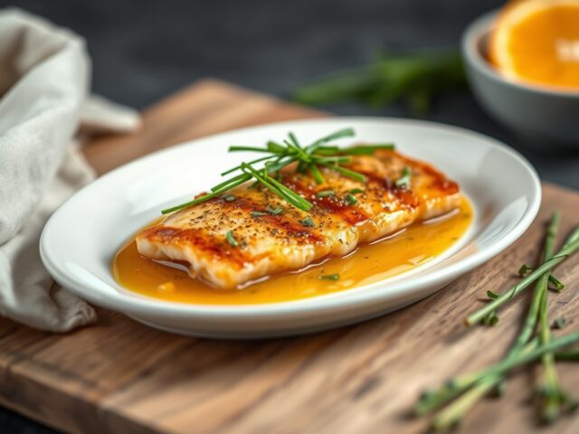 Tongfilets met sinaasappel bieslooksaus
