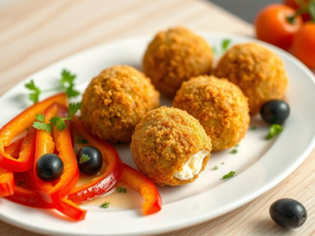 Tonijn- en ricottaballetjes met paprika’s