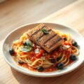 Tonijn met tagliatelle en tomatensaus