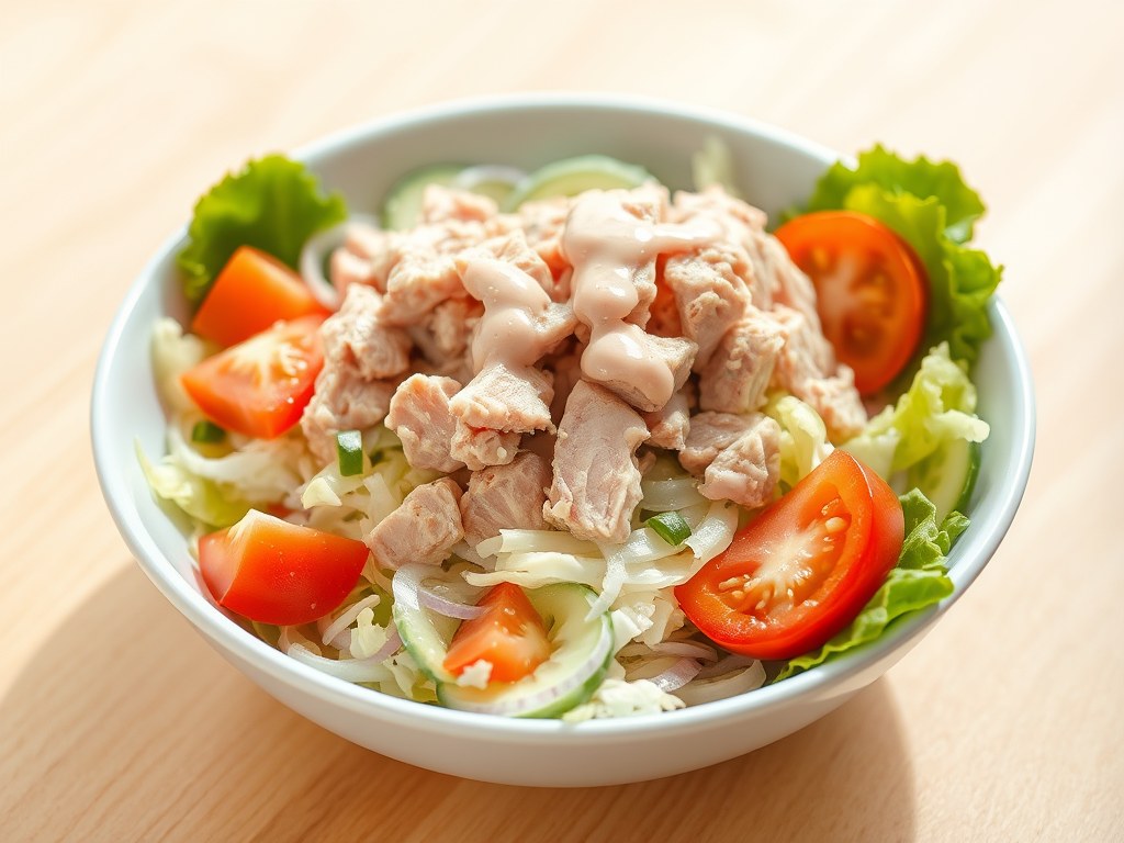 Tonijn salade, AI-gegenereerde illustratie