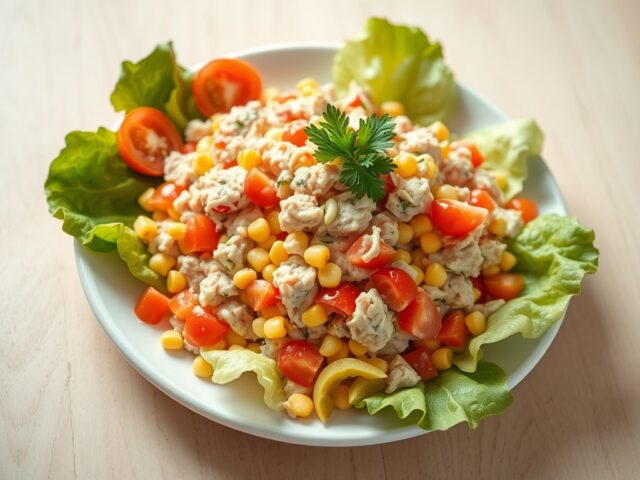 Tonijn-tomaatsalade met maïs