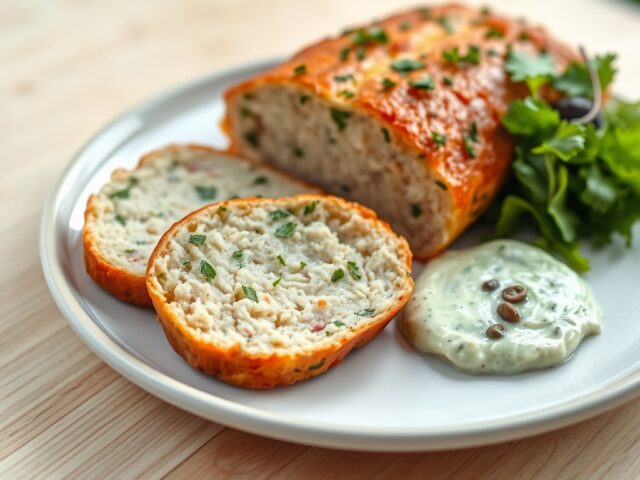 Tonijnbrood met een lichte groene saus