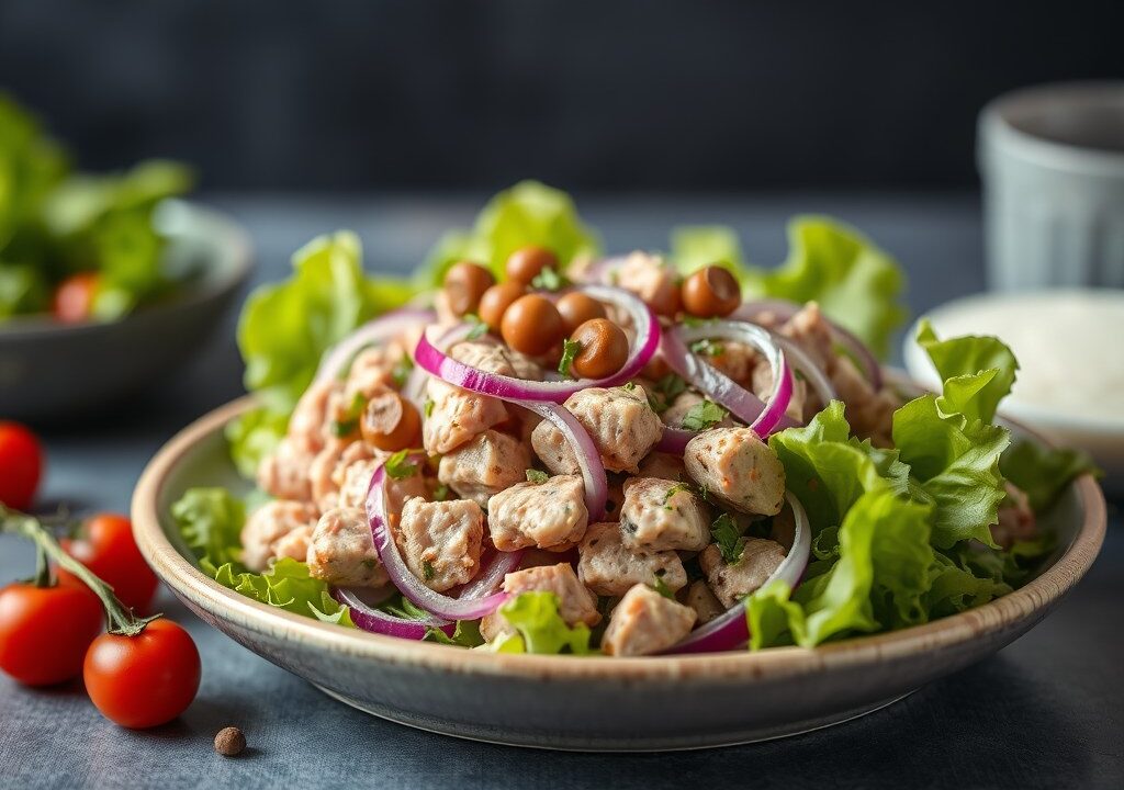 Tonijnsalade (insalata di tonno), AI-gegenereerde illustratie
