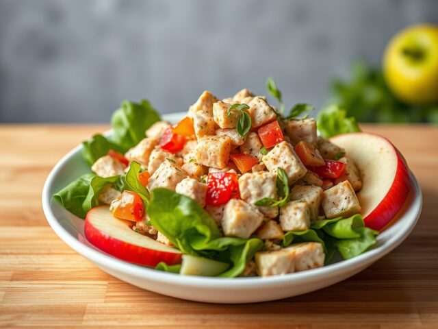 Tonijnsalade met appel en ananas — AI-gegenereerde illustratie