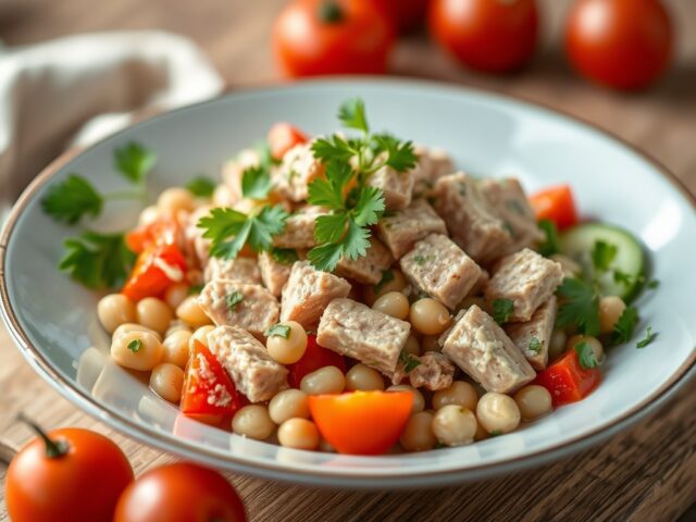 Tonijnsalade met bonen en ansjovis