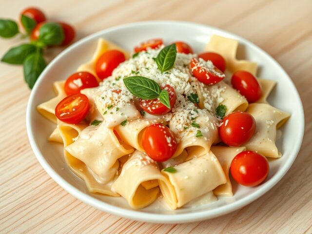 Tortelli met kerstomaatjes