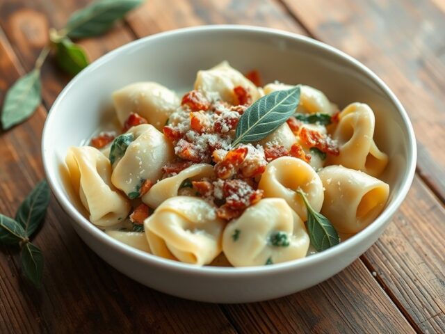 Tortellini met ricotta en spinazie