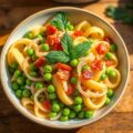 Tortiglioni met doperwten