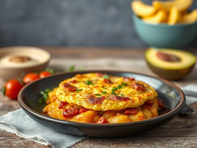 Tortilla de patatas con chorizo