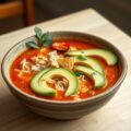 Tortilla maaltijdsoep met avocado