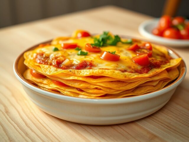 Tortilla-ovenschotel in laagjes (zie opm)