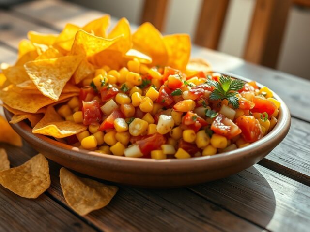 Tortillachips met Mais-Tomaten-Salsa