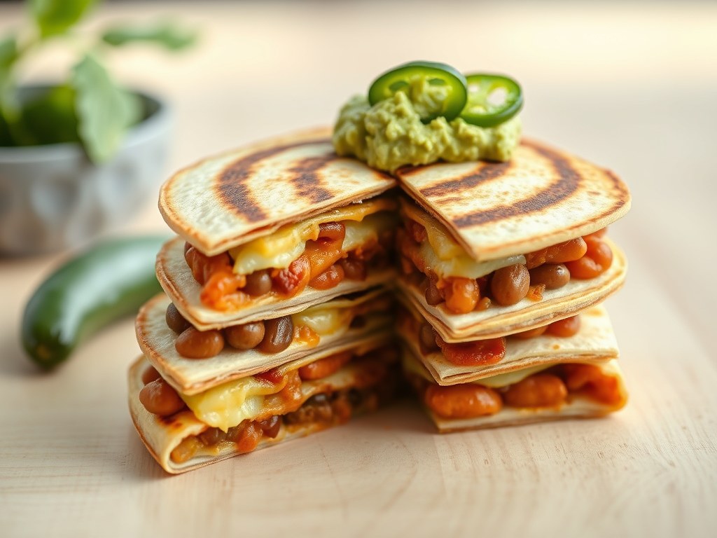 Tortillataart met guacamole, AI-gegenereerde illustratie