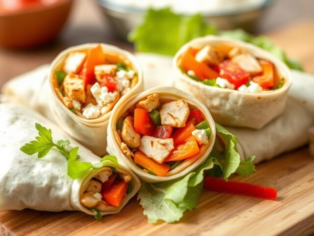 Tortillawraps met kip en geitenkaas