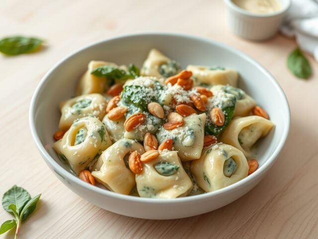 Totelloni met spinaziesaus