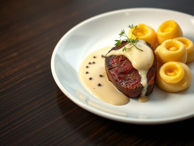 Tournedos met bearnaise en pommes duchesse
