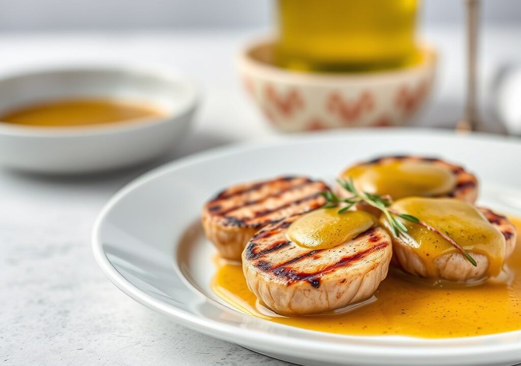 Tournedos met romige waterkerssaus, AI-gegenereerde illustratie