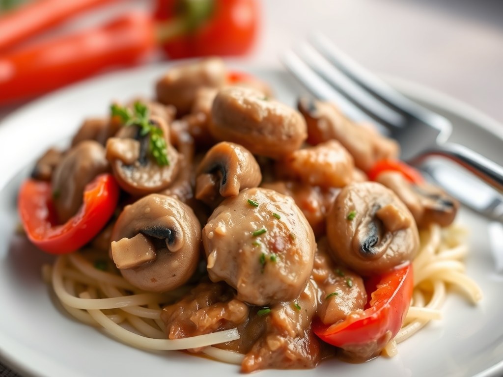 Tournedos stroganoff, AI-gegenereerde illustratie
