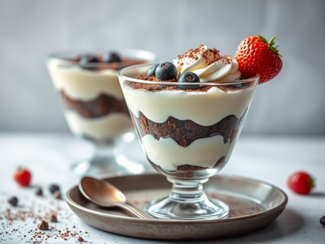 Trifle met chocoladecake