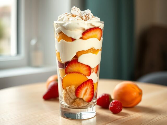 Trifle met mascarpone, advocaat en fruit
