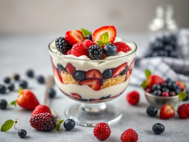 trifle met rood fruit
