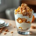 Trifle van plattekaas met appeltjes