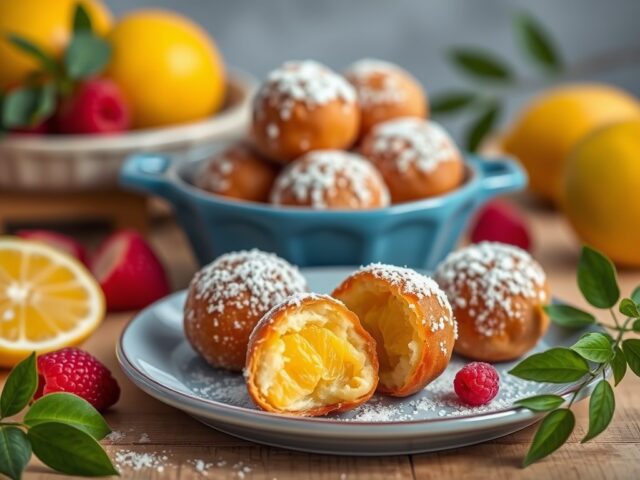 Tropische oliebollen — AI-gegenereerde illustratie