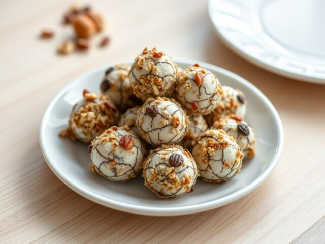 Truffels met roquefort en studentenhaver