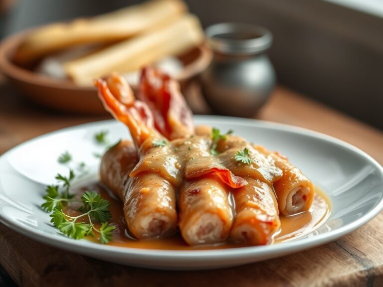 Tuinbonen met bacon en bonenkruidsaus