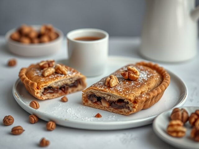 Turkse koffiekoek met abrikozen en walnoten