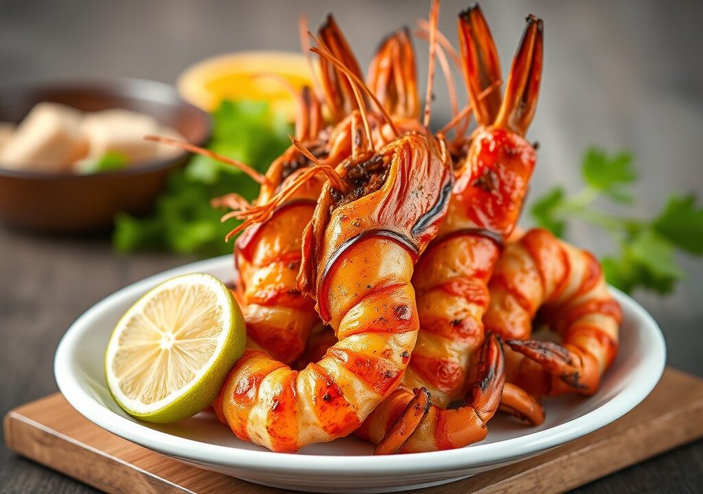 Udang Panggang (= Geroosterde Grote Garnalen), AI-gegenereerde illustratie