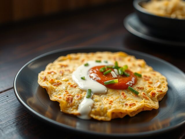 Uienpannenkoek met kokossaus