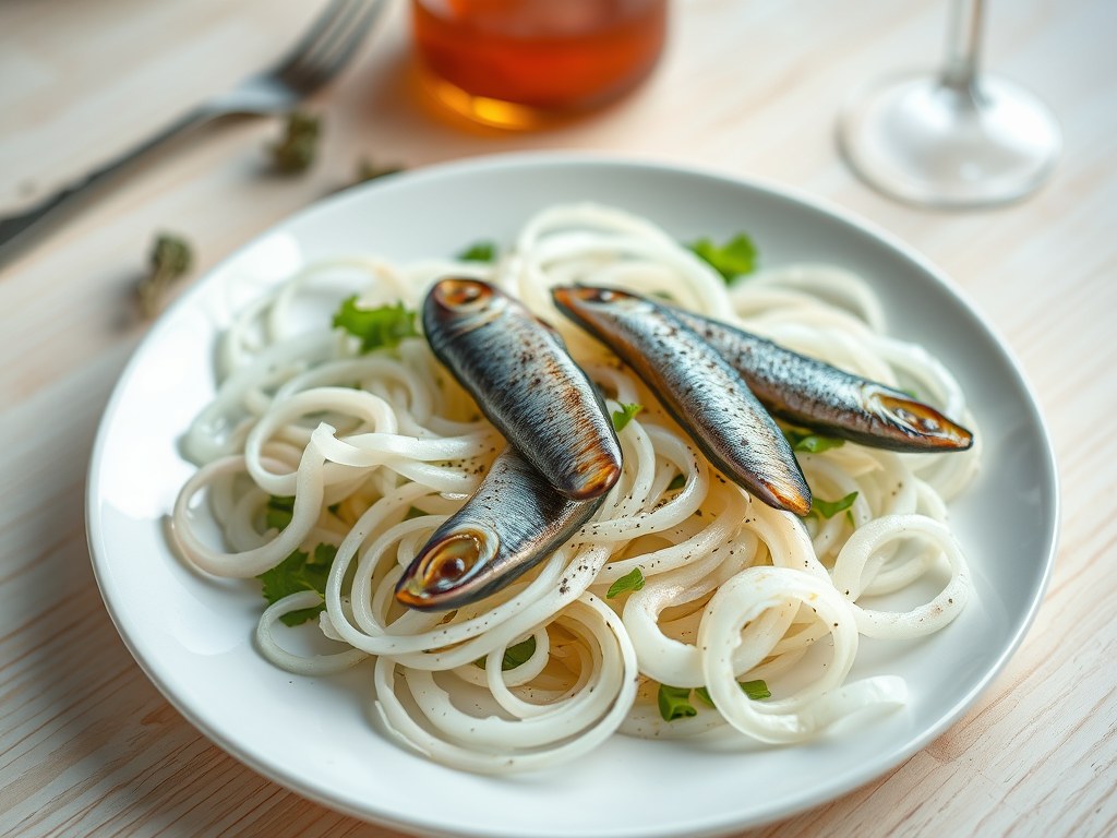 Uiensalade (insalata di cipolle), AI-gegenereerde illustratie