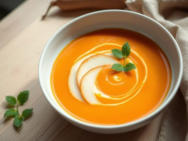 Vélouté van zoete aardappelen met peren