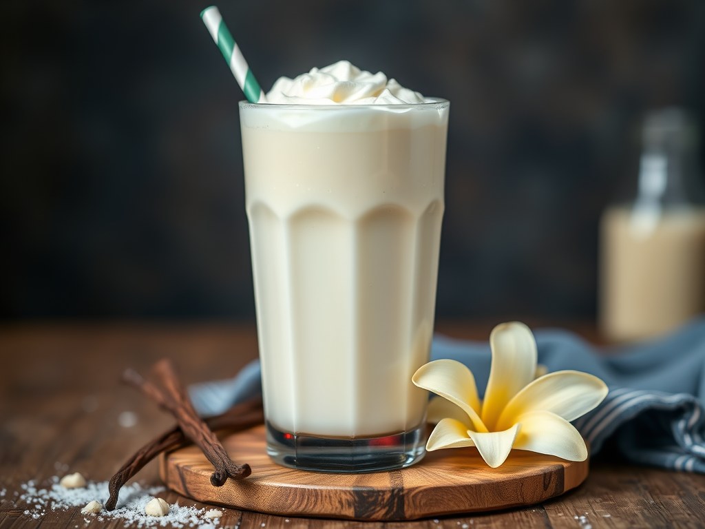 Vanille milkshake, AI-gegenereerde illustratie