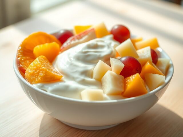 Vanillekwark met fruitsalade