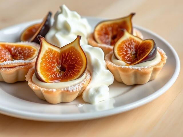 Vanilletaartjes met gekarameliseerde vijg