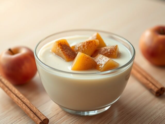 Vanillevla met warme appel