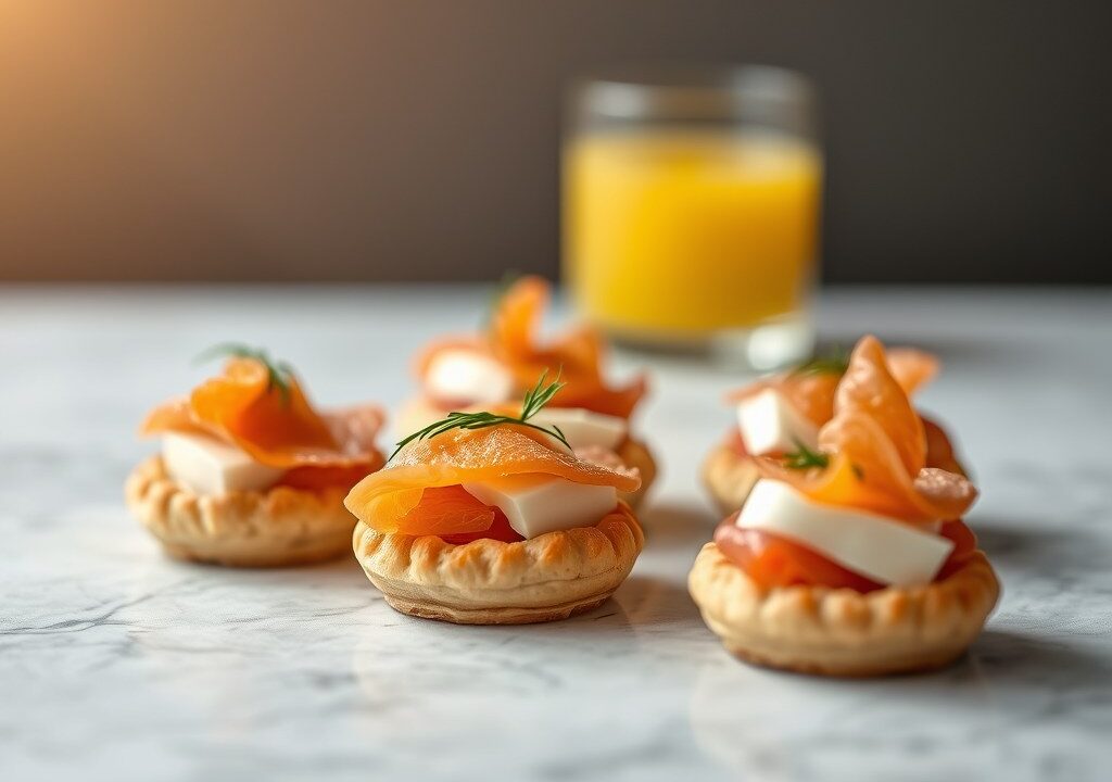 Variaties met bladerdeeg – hapjes voor de borrel, AI-gegenereerde illustratie