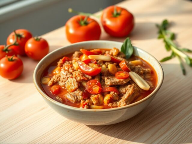 Varkensgehakt in thaise tomatensaus