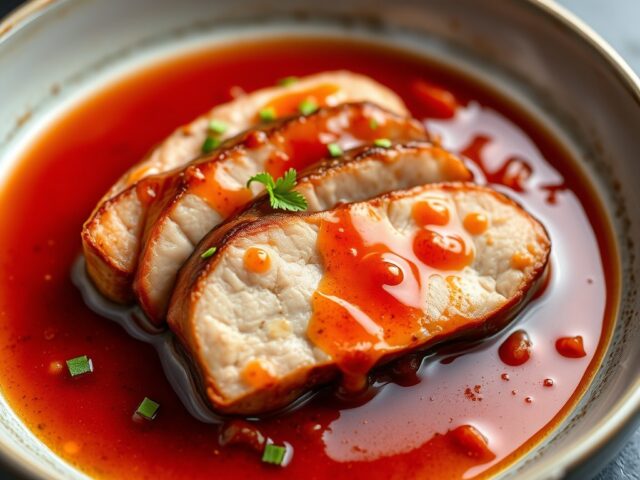 Varkenshaas in honing- ketjapsaus
